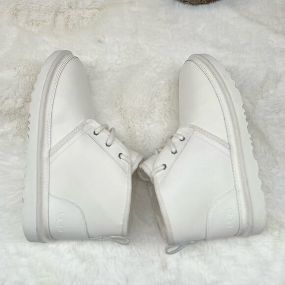 NEW Womens Size 5 UGG Neumel White Leather Lace Up Wool Boot Heritage Chukka - Picture 8 of 9
